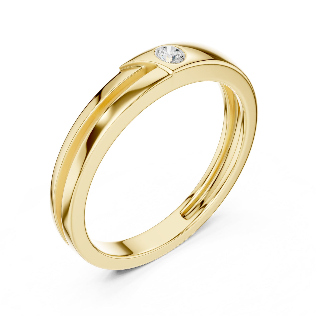 Single Diamond Bezel Band