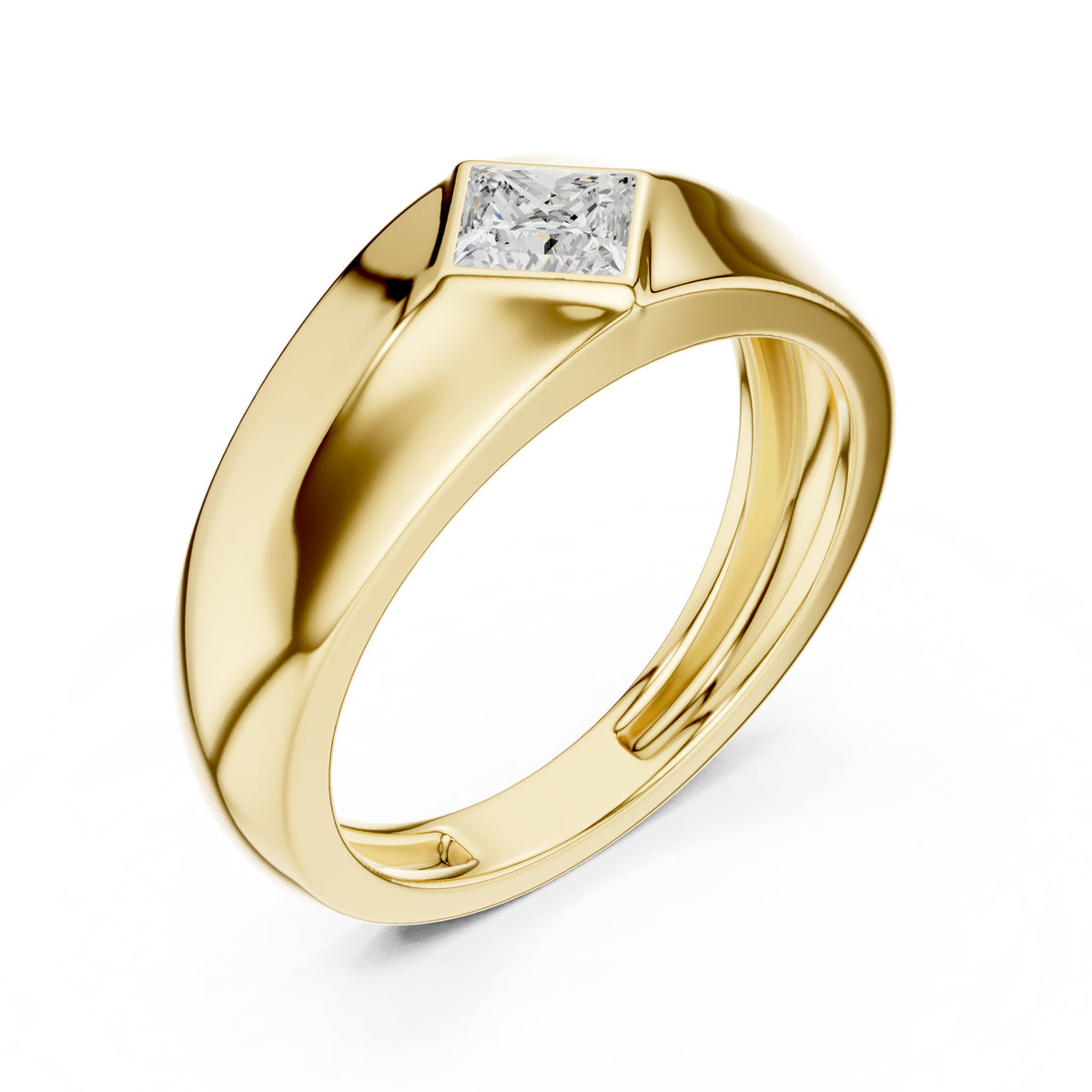 Kite Set Princess Diamond Men's Ring