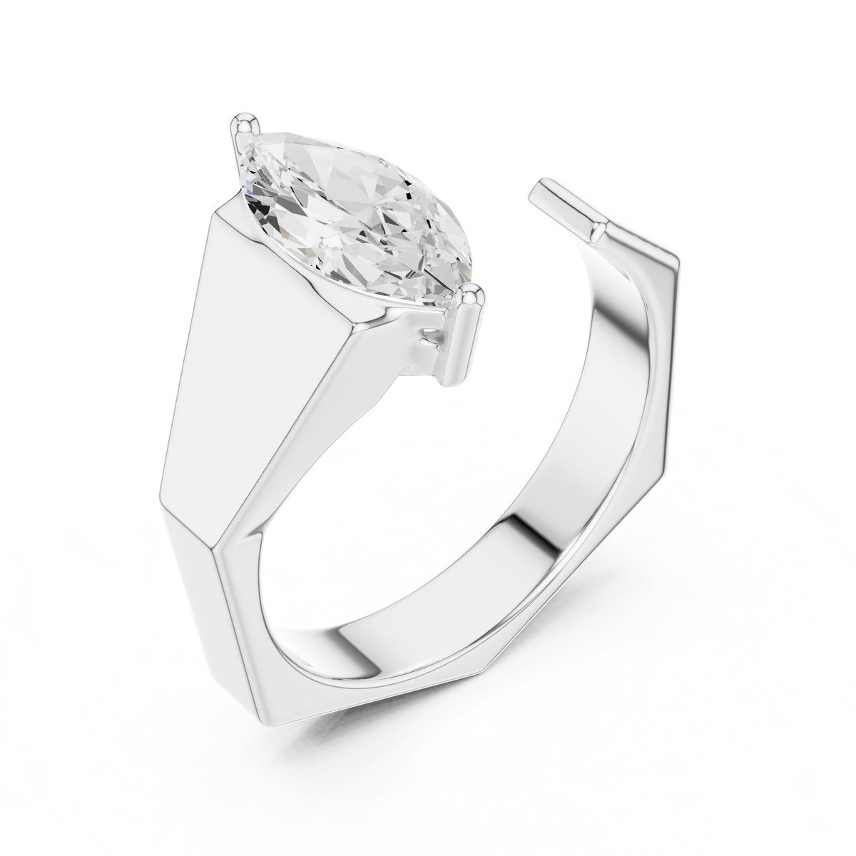 Open Marquise Diamond Ring