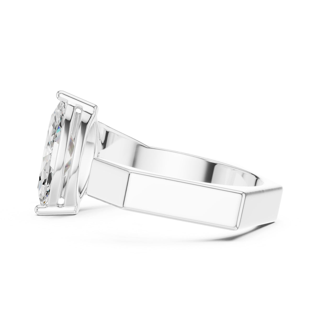 Open Marquise Diamond Ring in White Gold - VYKA Diamonds