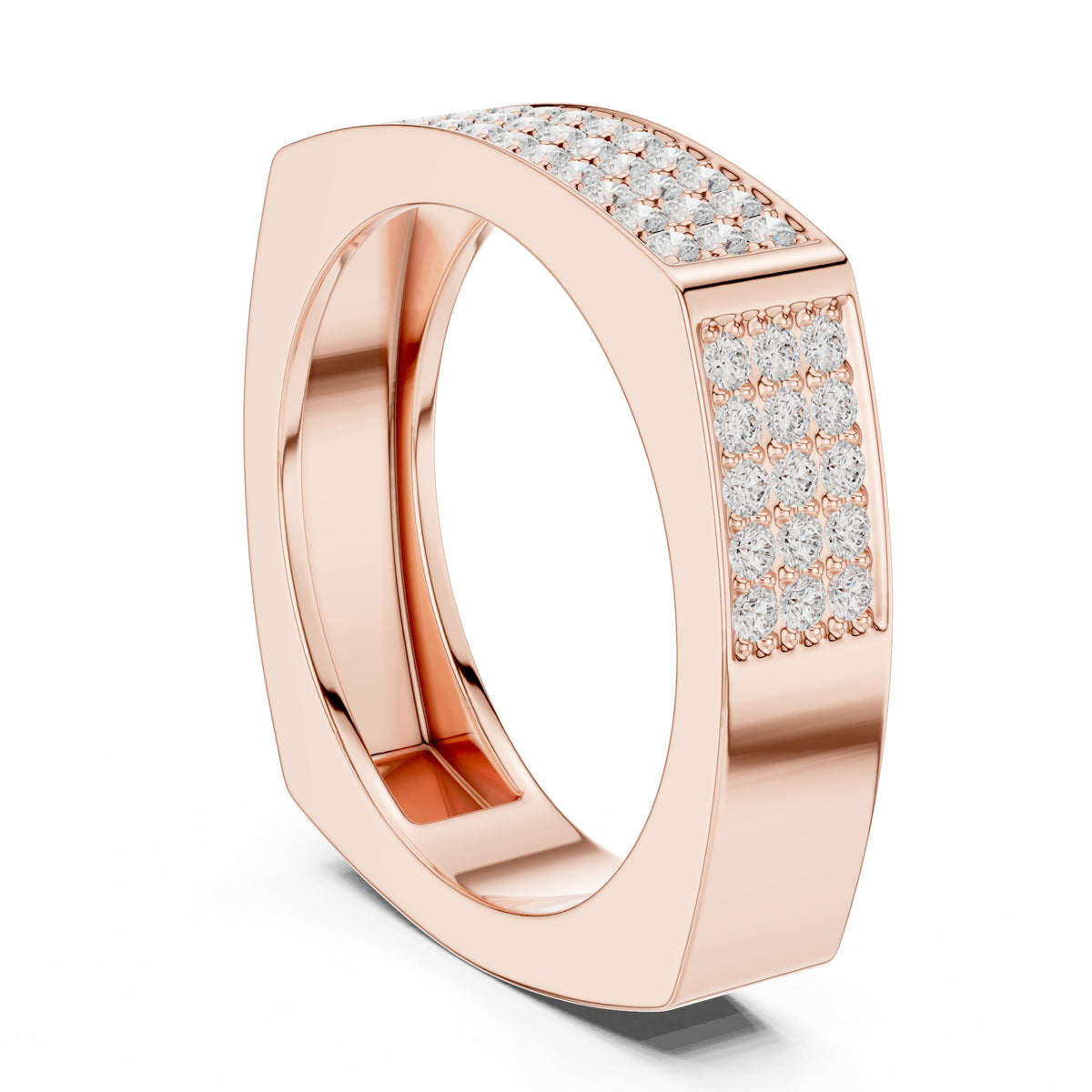 Square Pavé Men's Diamond Band