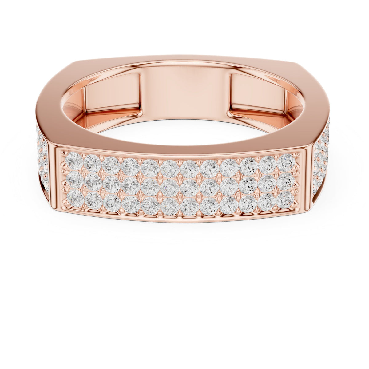 Square Pavé Men's Diamond Band
