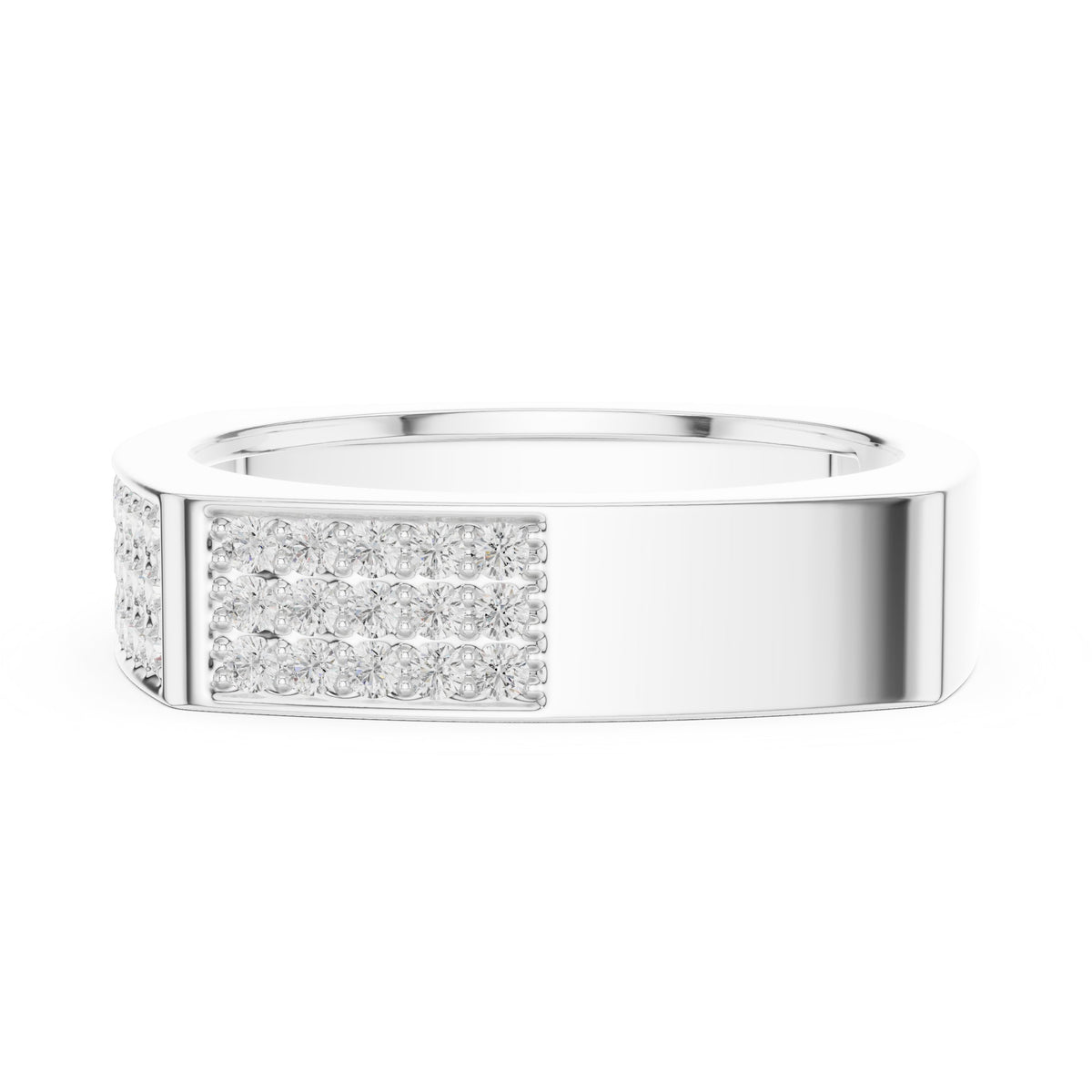Square Pavé Men's Diamond Band