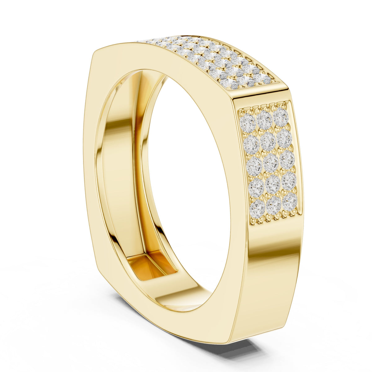 Square Pavé Men's Diamond Band