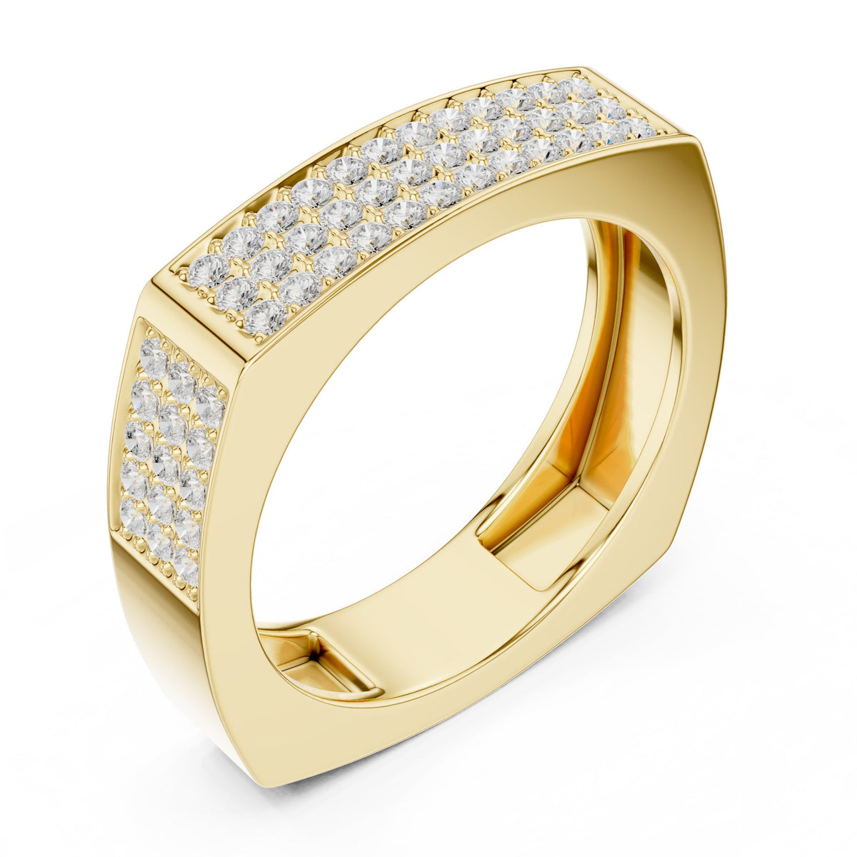 Square Pavé Men's Diamond Band