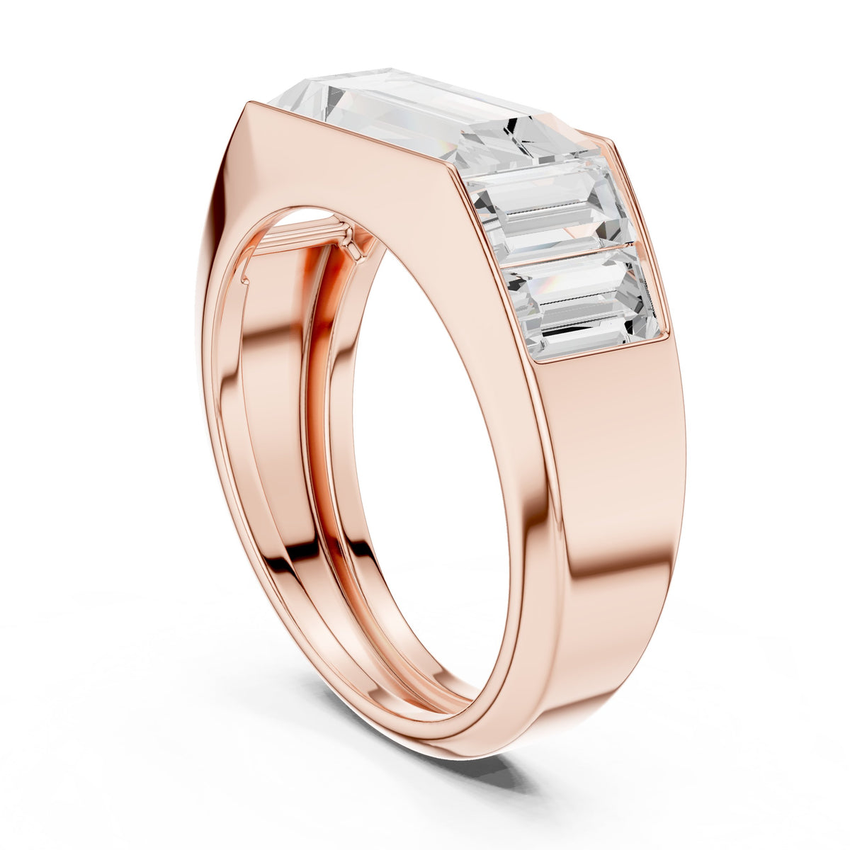 East-West Baguette Diamond Men's Ring
