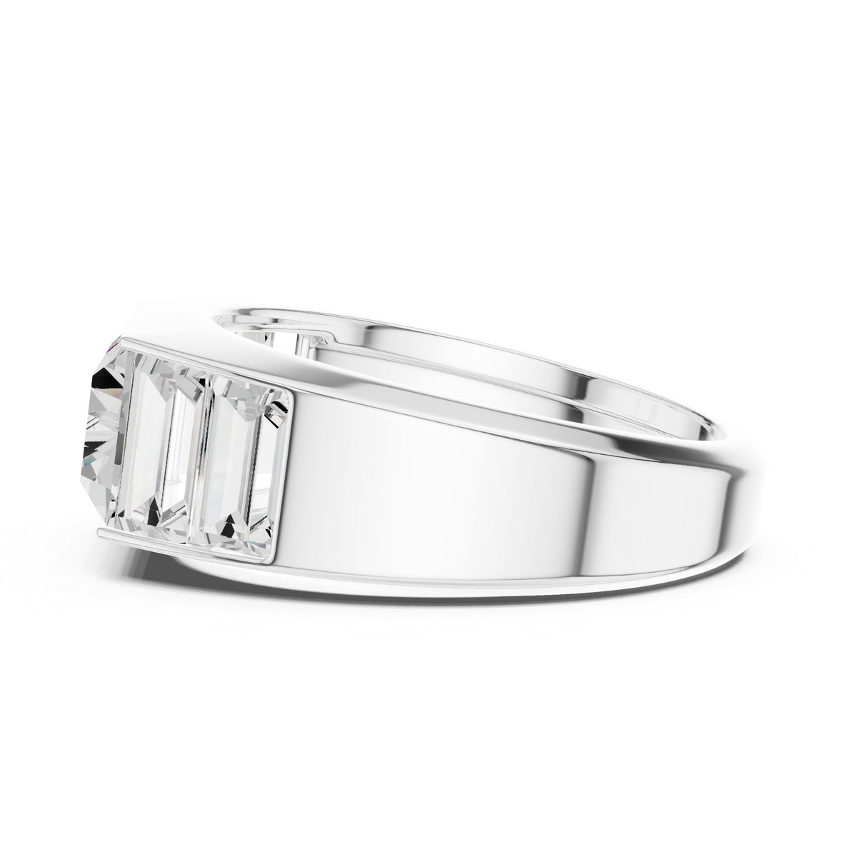 East-West Baguette Diamond Men's Ring