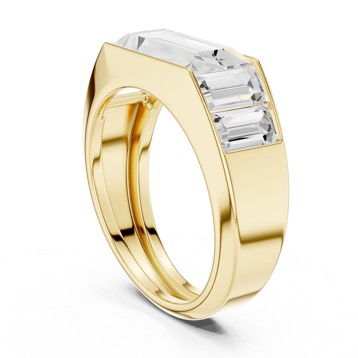East-West Baguette Diamond Men's Ring