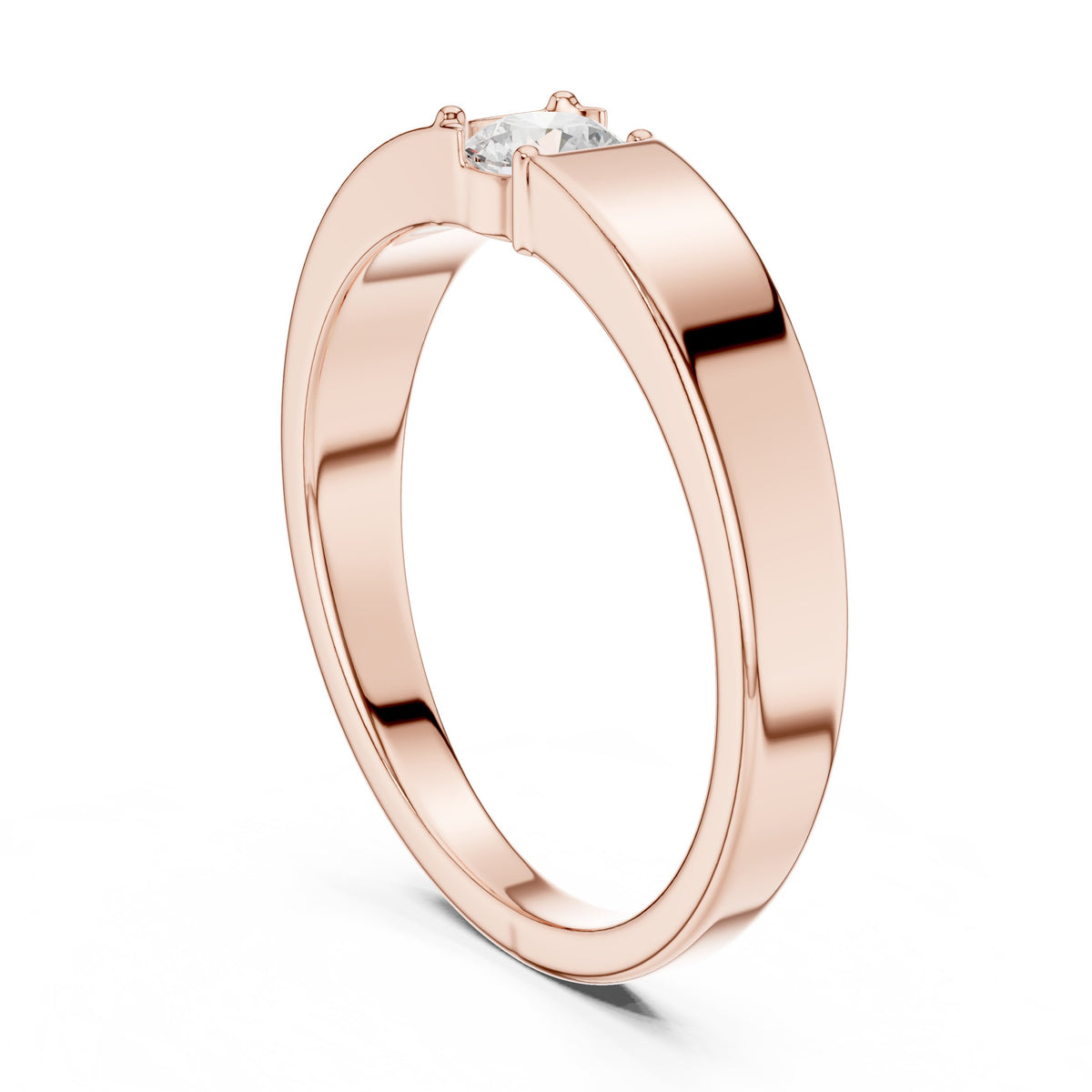 Tension Set Round Diamond Band