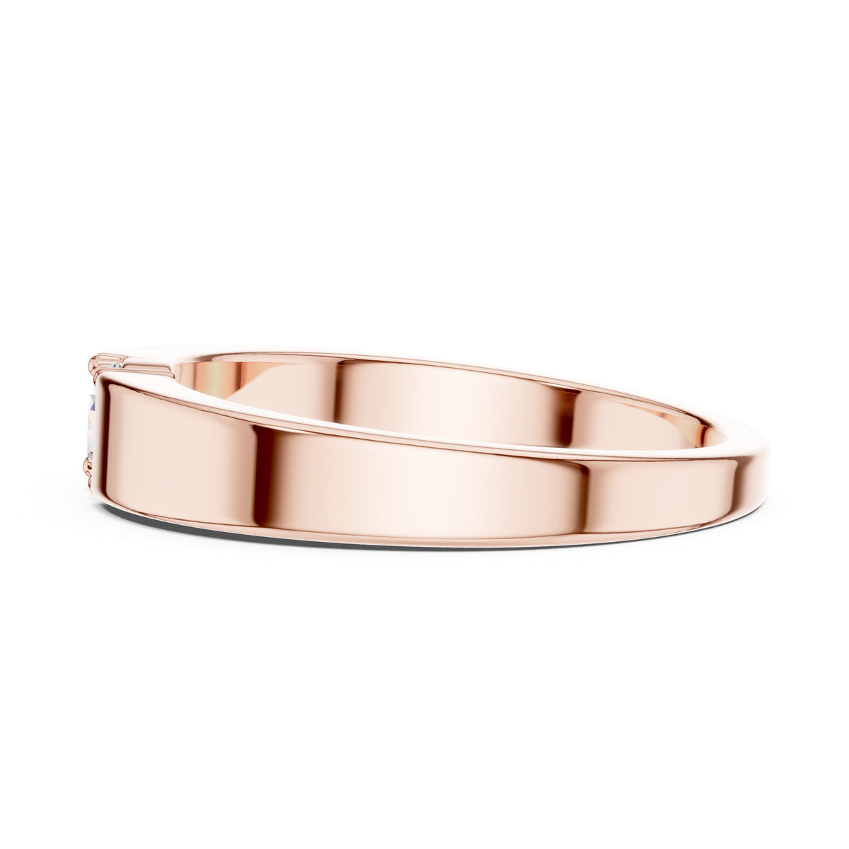 Tension Set Round Diamond Band in Rose Gold - VYKA Diamonds