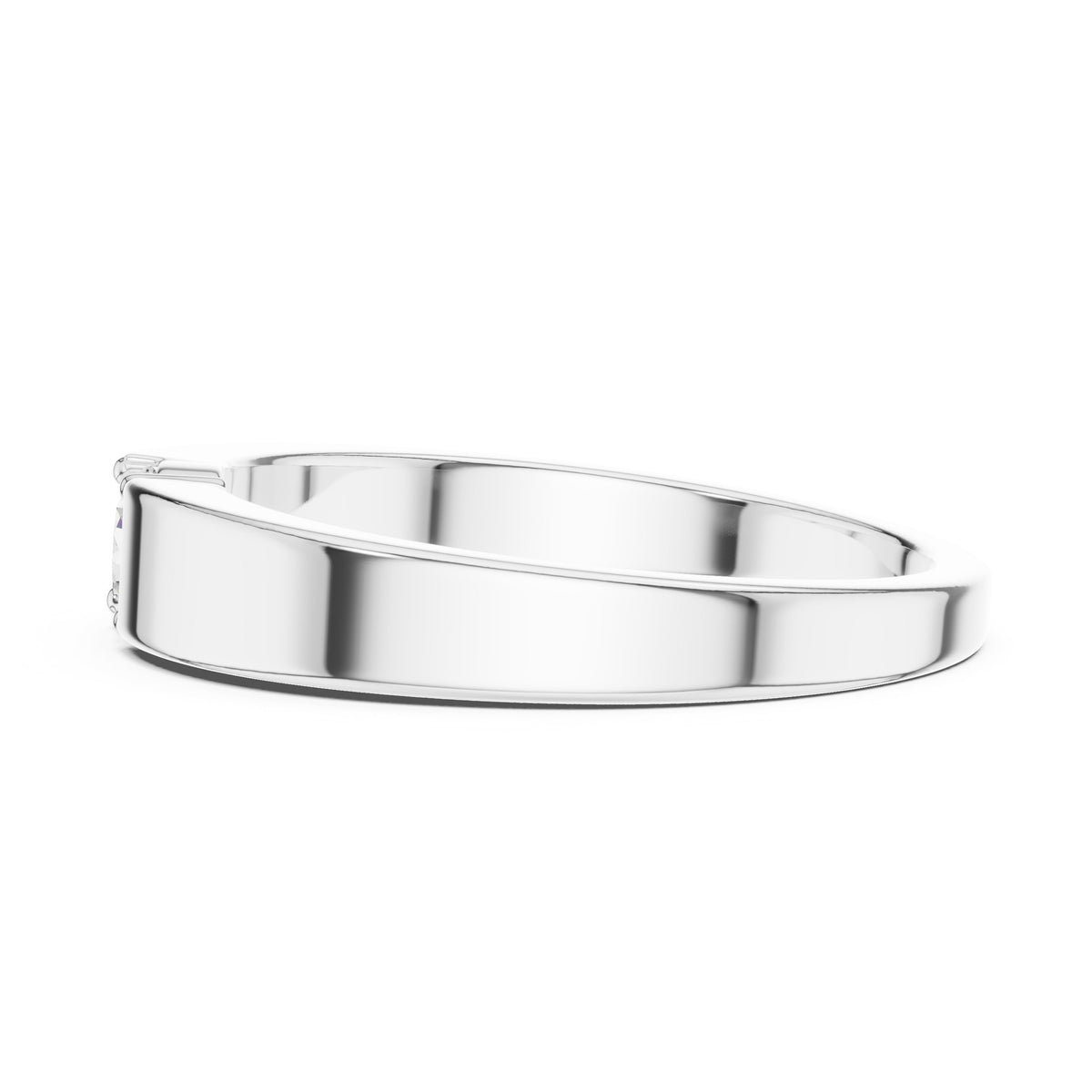 Tension Set Round Diamond Band in White Gold - VYKA Diamonds