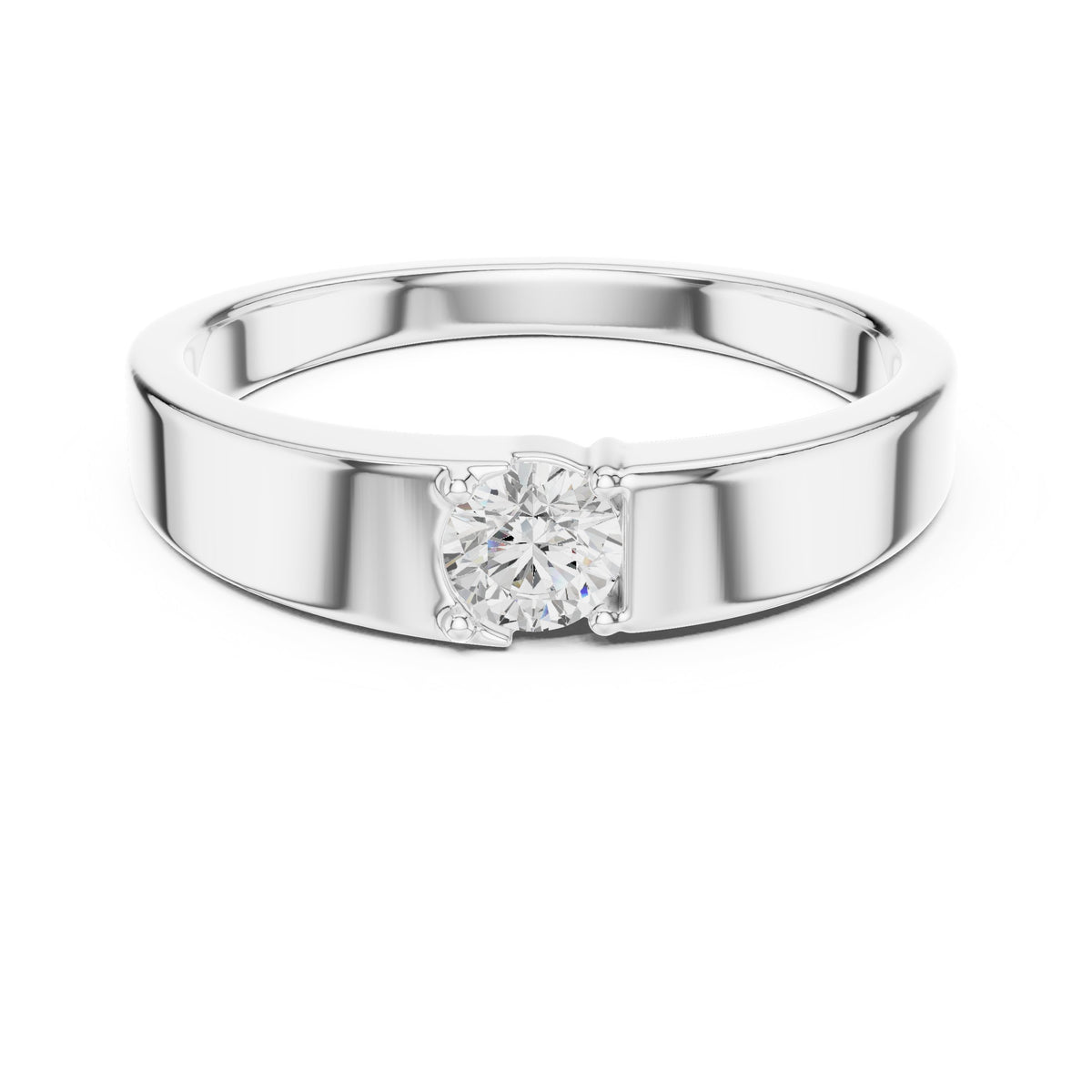 Tension Set Round Diamond Band
