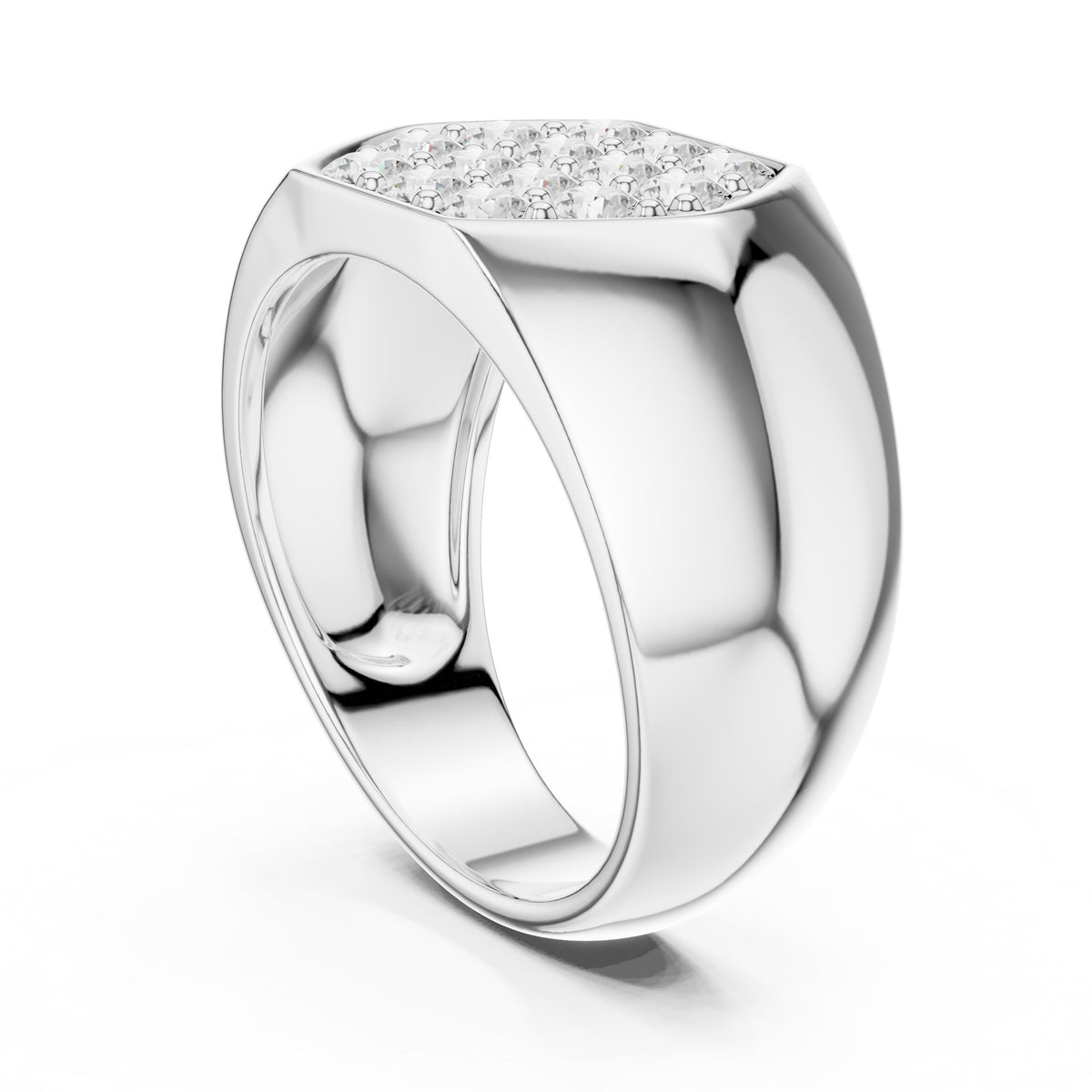 Hexagon Pavé Signet Men's Ring