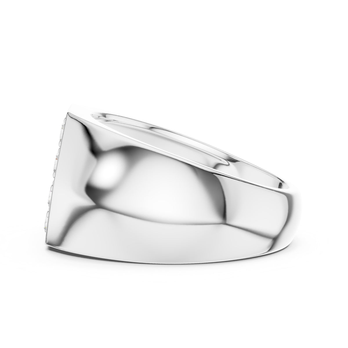 Hexagon Pavé Signet Men's Ring