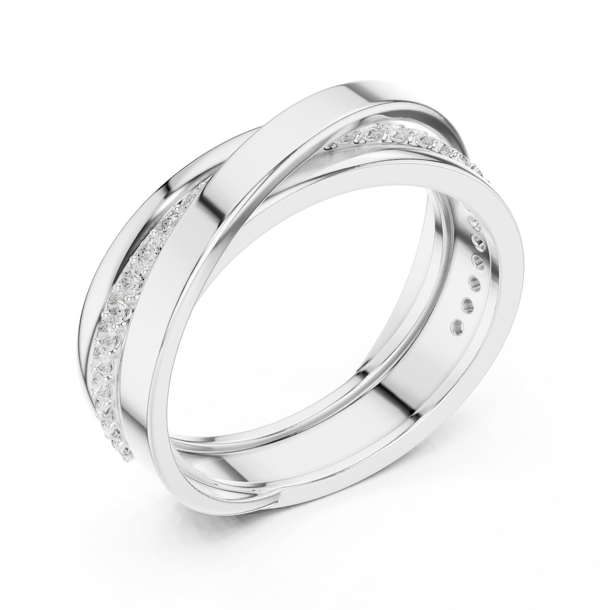 Crossover Pavé Diamond Band