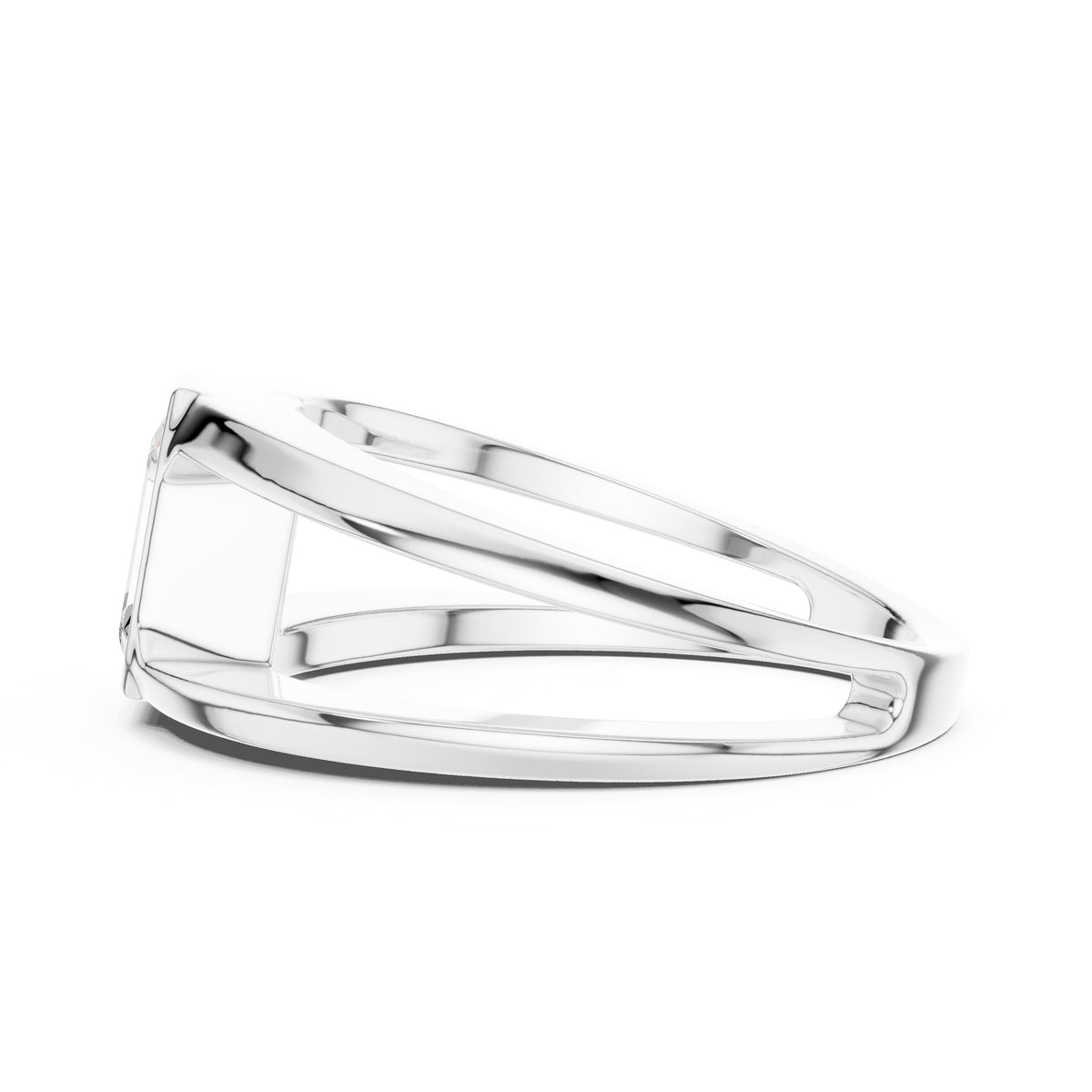 Split Shank Emerald Cut Diamond Ring