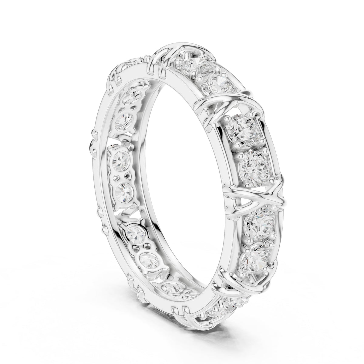 Station Diamond Eternity Band in White Gold - VYKA Diamonds