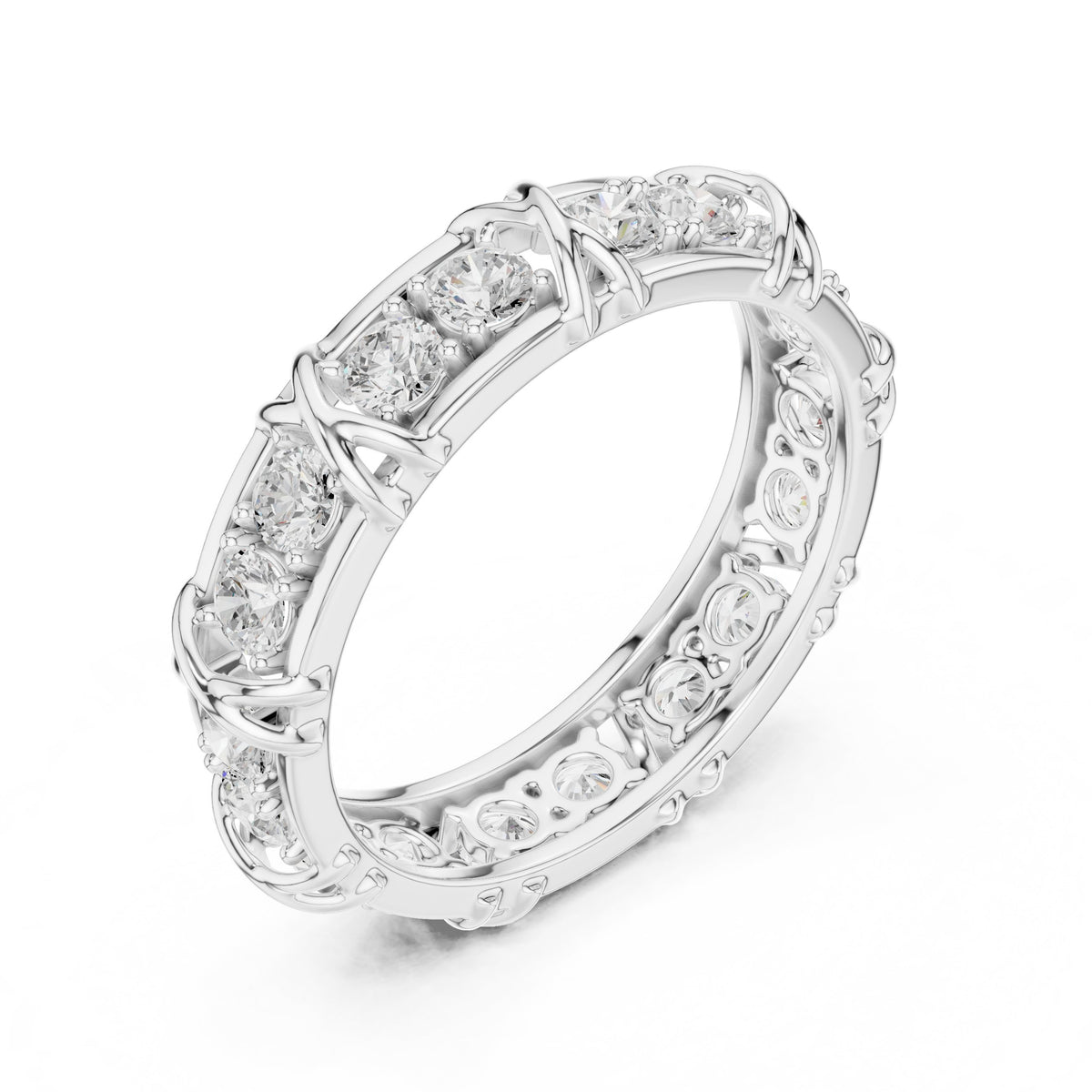 Station Diamond Eternity Band in White Gold - VYKA Diamonds