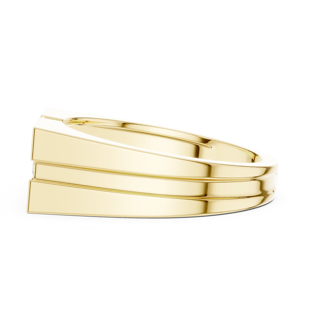 Square Cluster Signet Men's Ring