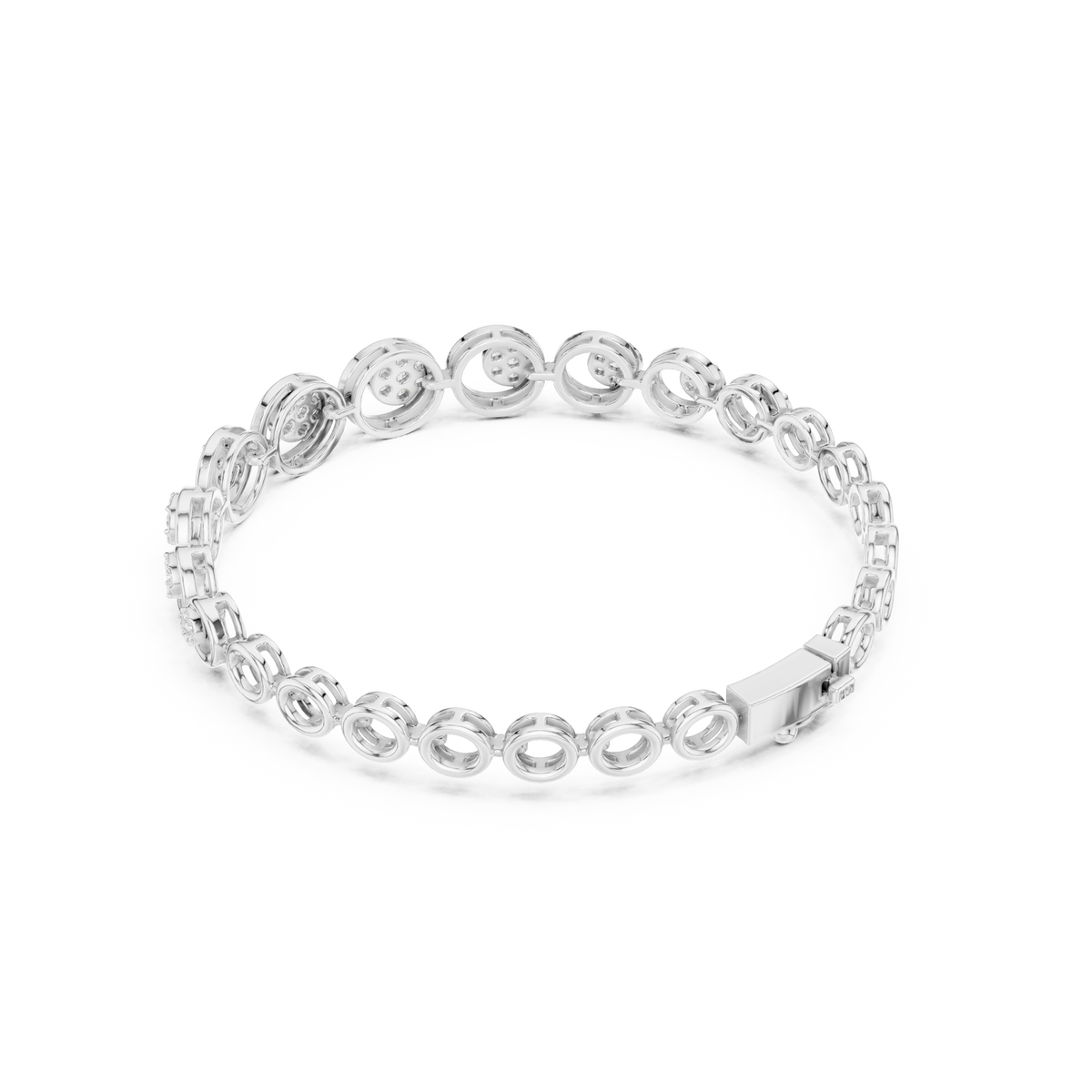 سوار بحلقات مفتوحة وتجمّعات ألماس in White Gold - VYKA Diamonds