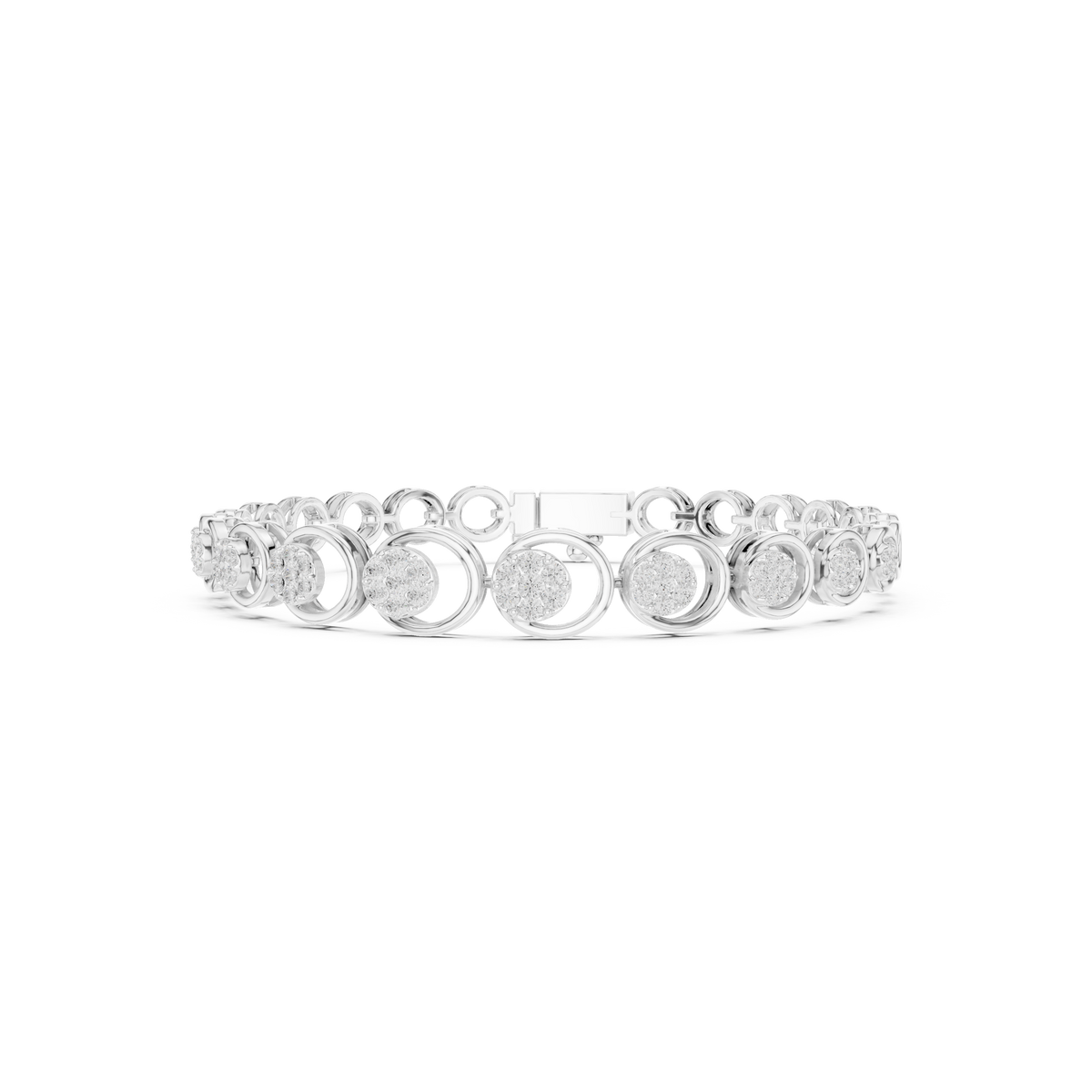 سوار بحلقات مفتوحة وتجمّعات ألماس in White Gold - VYKA Diamonds