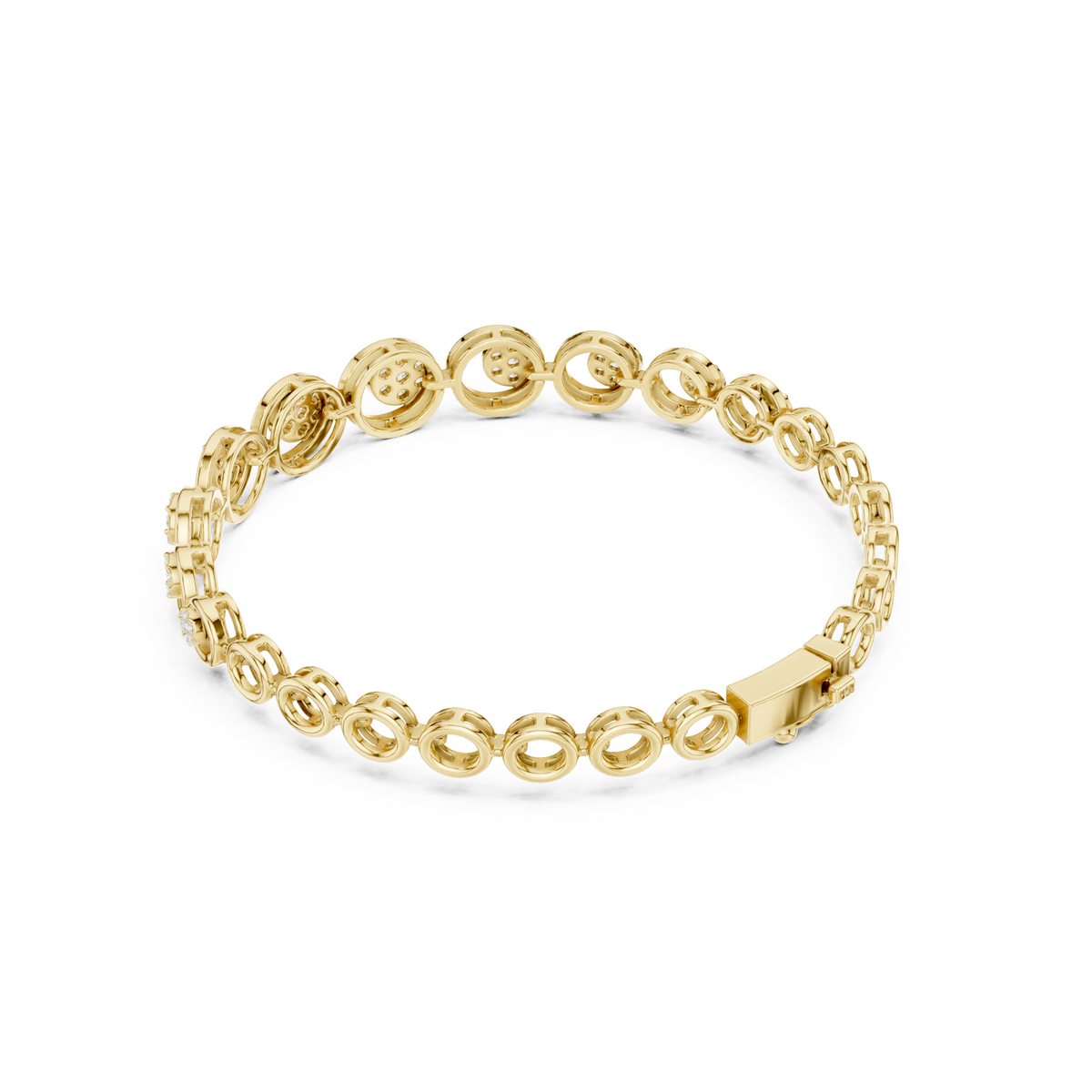 سوار بحلقات مفتوحة وتجمّعات ألماس in Yellow Gold - VYKA Diamonds