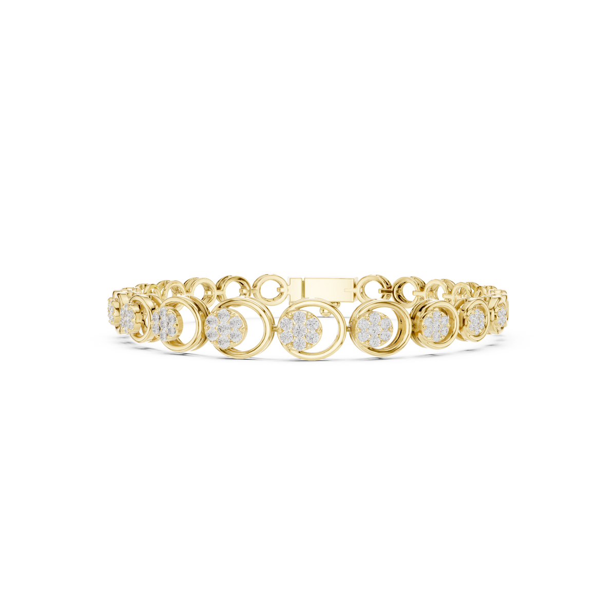 سوار بحلقات مفتوحة وتجمّعات ألماس in Yellow Gold - VYKA Diamonds