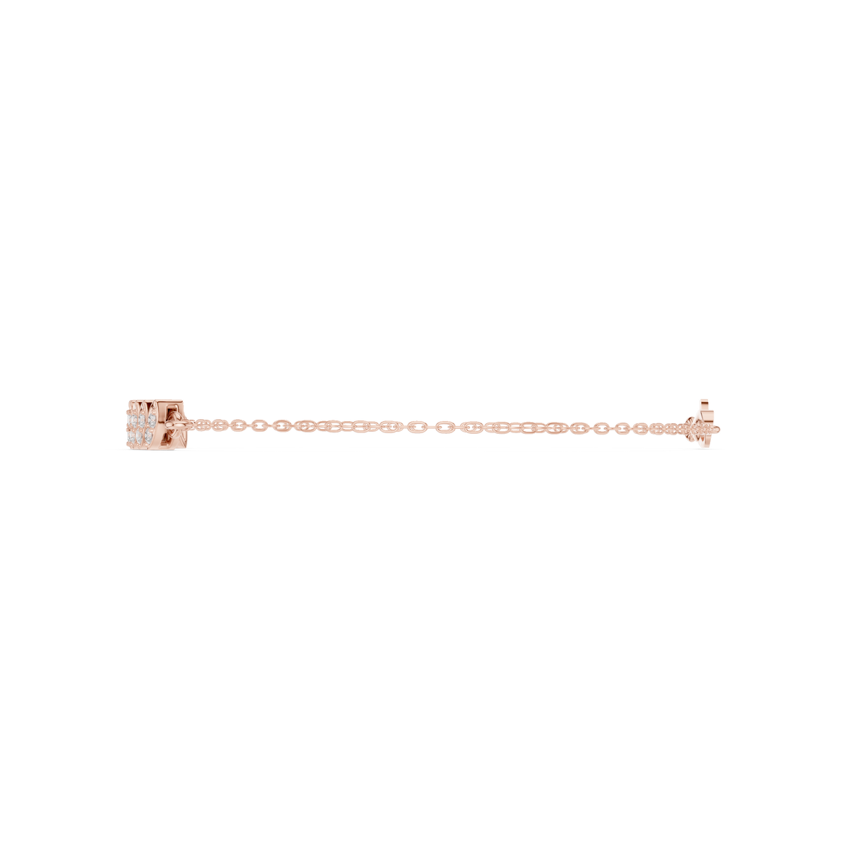 Navette Link Pave Diamond Chain Bracelet