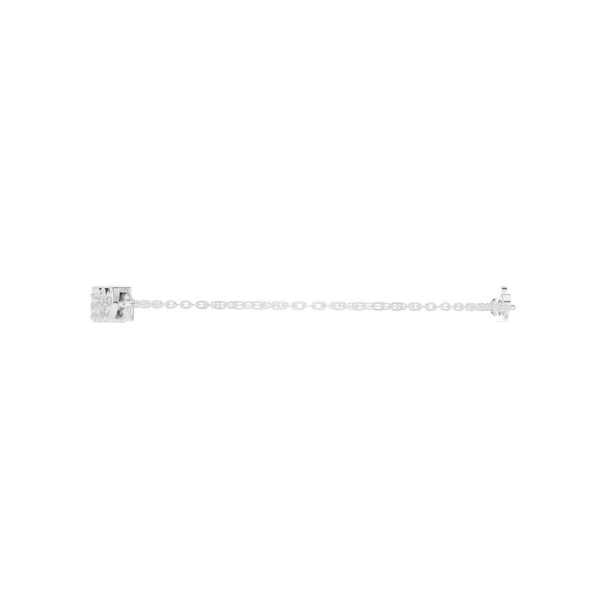 سوار سلسلة بحلقات نافيت وألماس باڤيه in White Gold - VYKA Diamonds