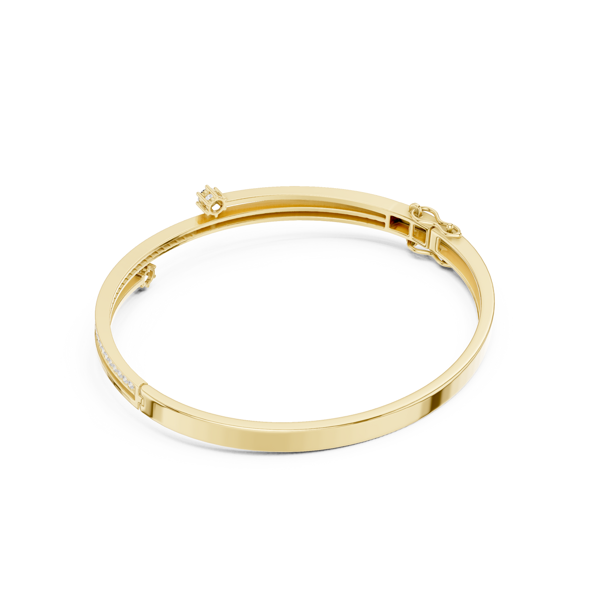 Bypass Pave Diamond Cuff Bangle