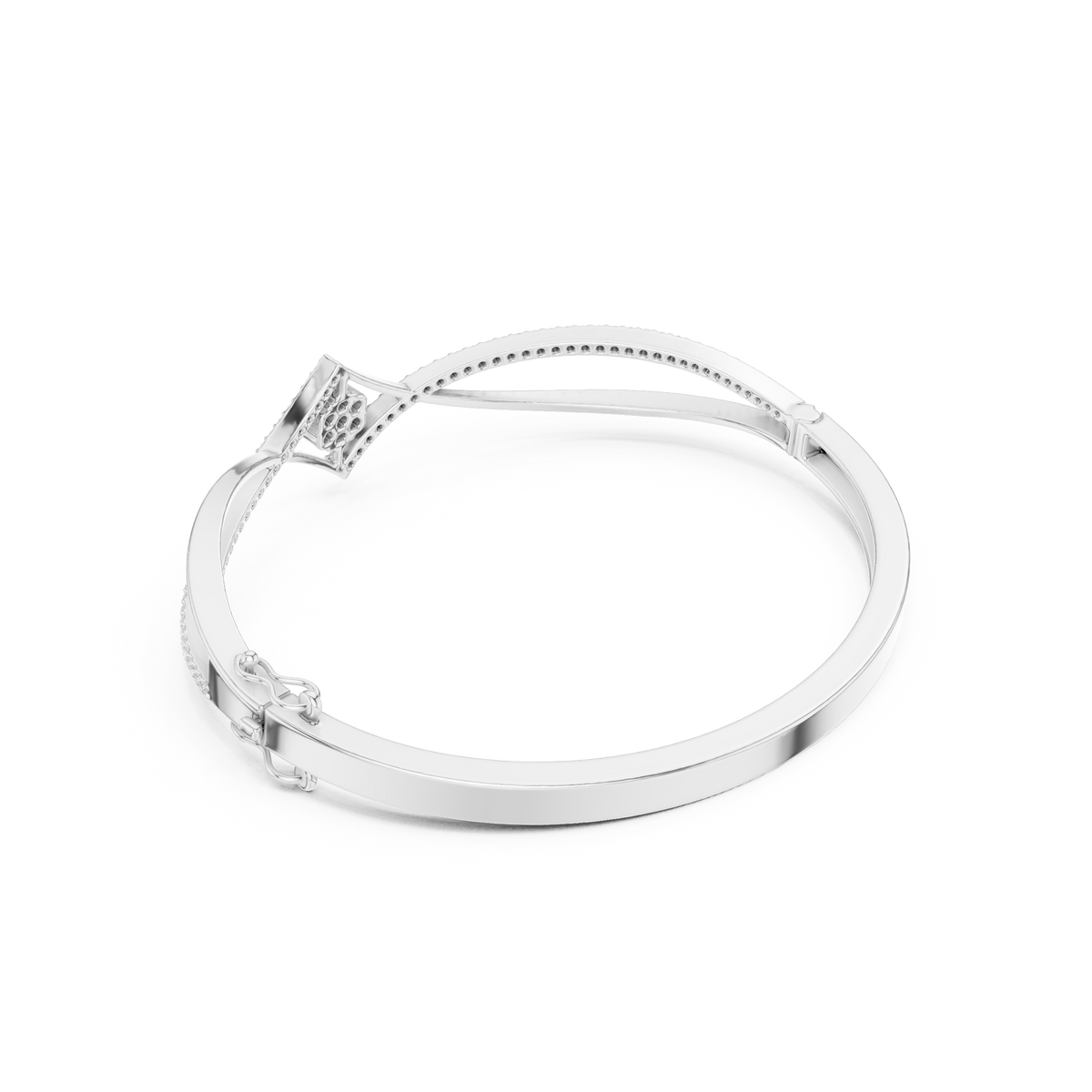 Crossover Rhombus Cluster Diamond Bangle