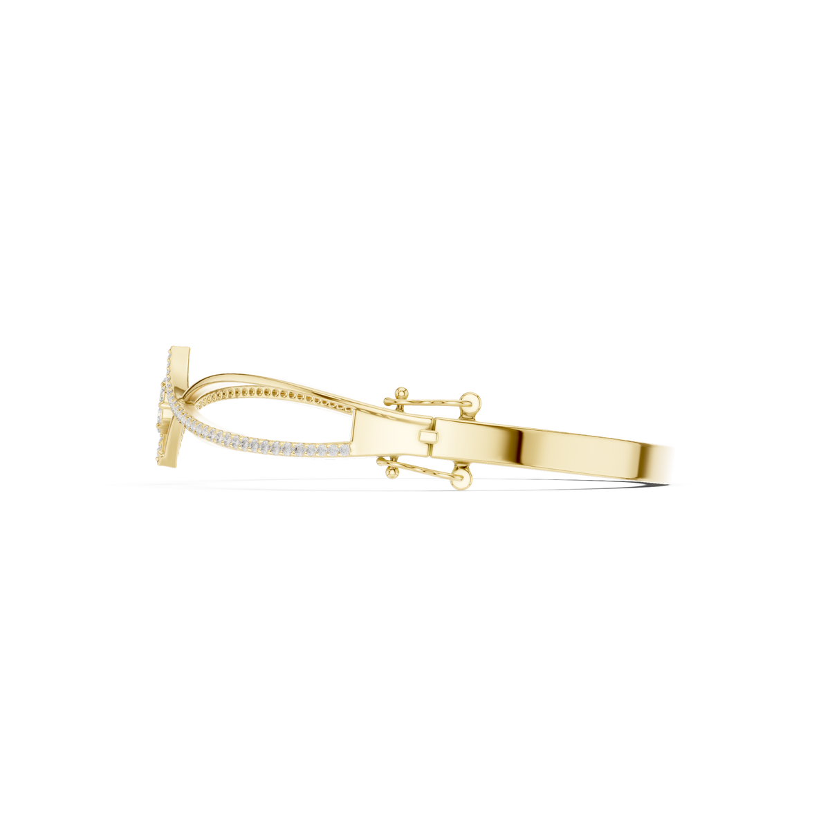 Crossover Rhombus Cluster Diamond Bangle
