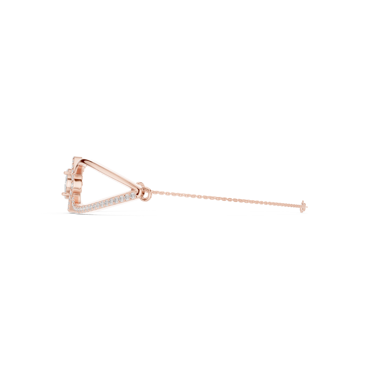Open Loop Rhombus Halo Diamond Bangle