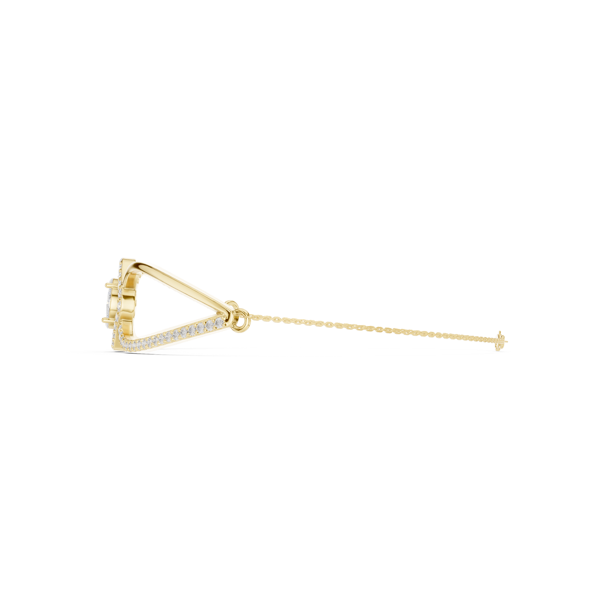 Open Loop Rhombus Halo Diamond Bangle