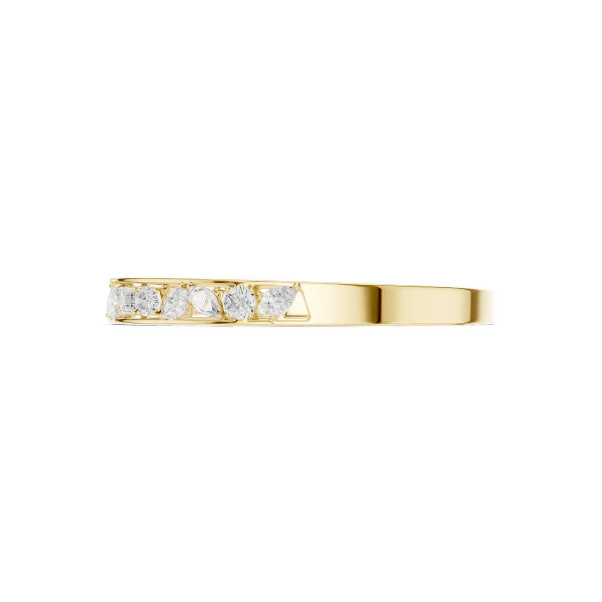 Mixed Cut Diamond Open Cuff Bangle