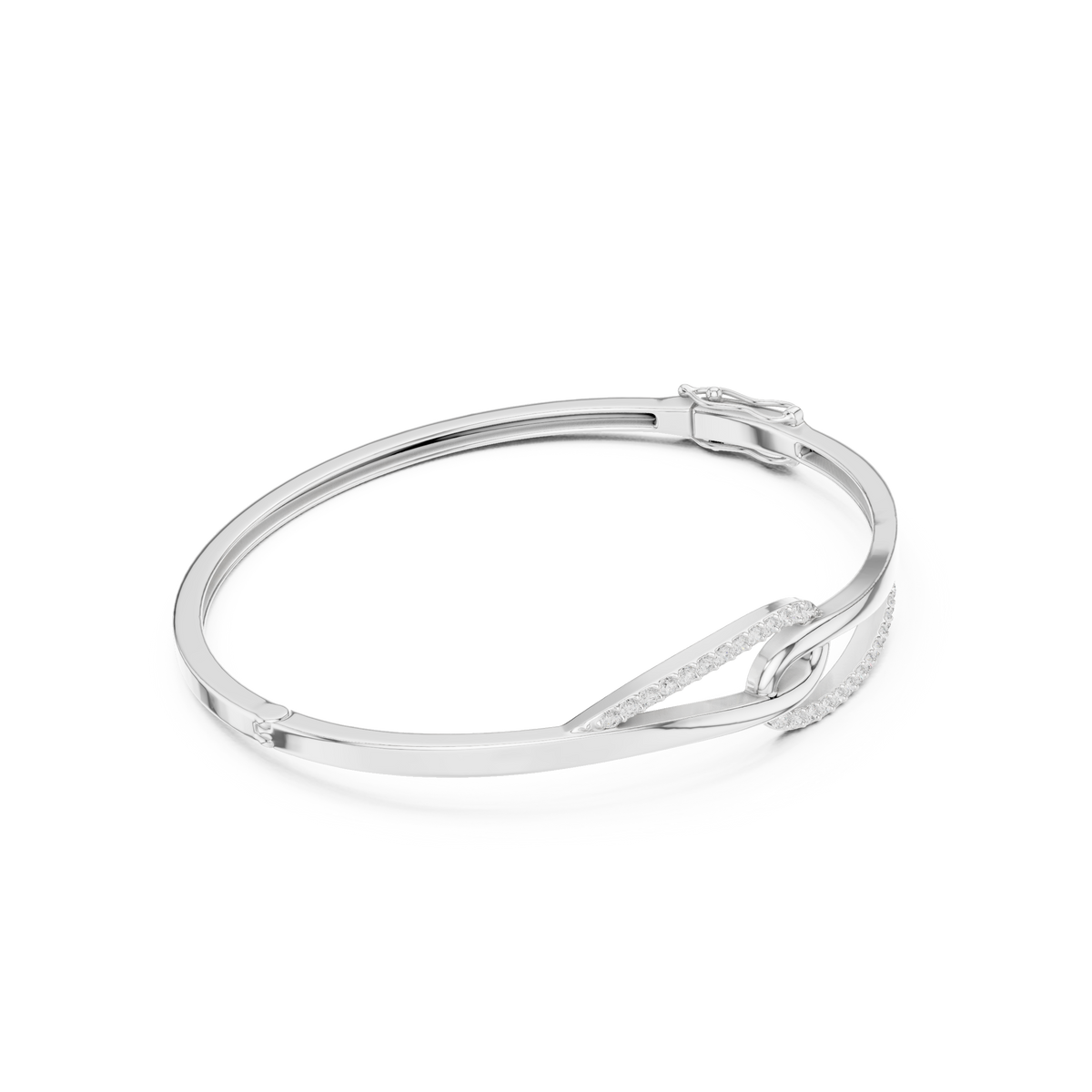 Pave Loop Knot Diamond Bangle