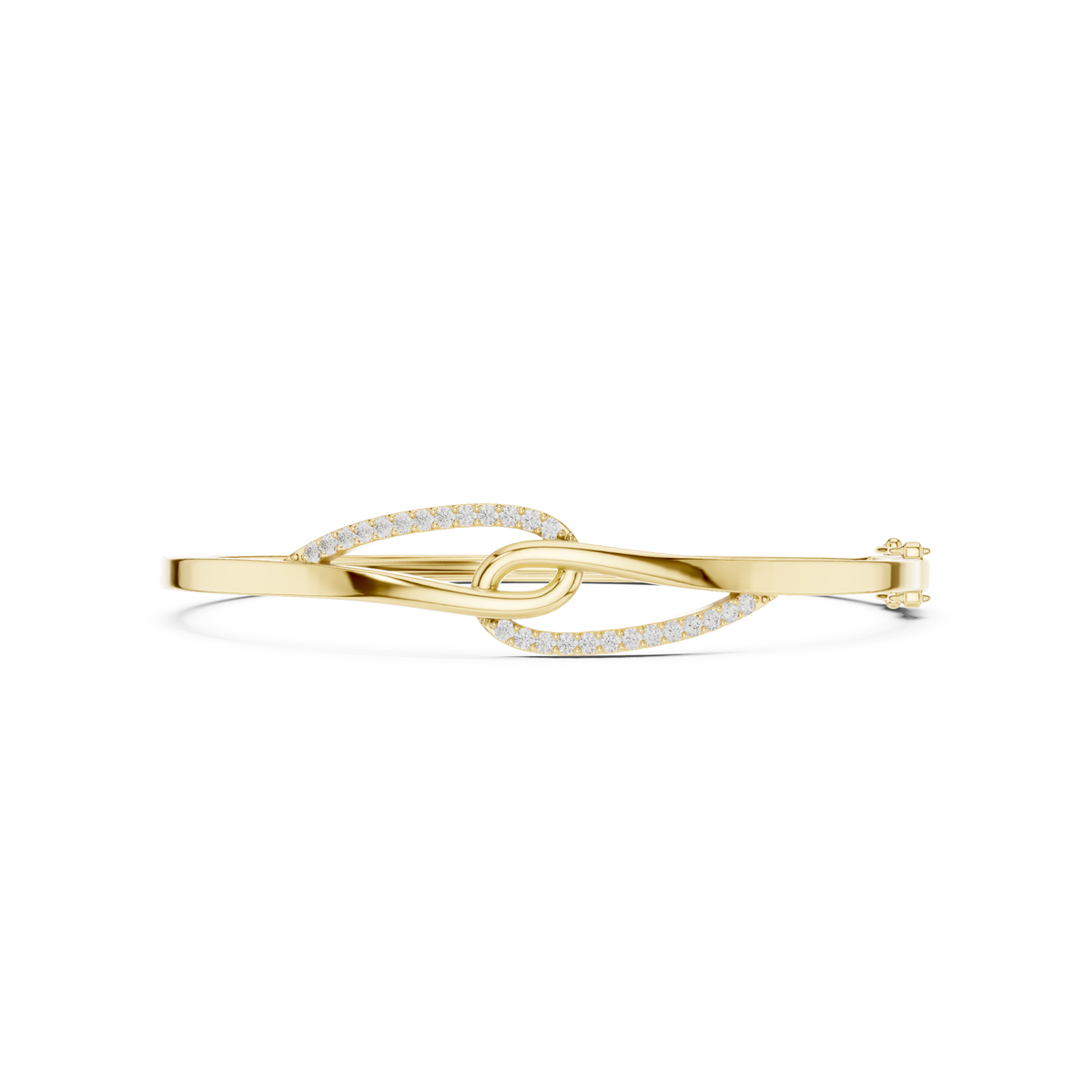 سوار صلب بعقدة وحلقة من ألماس الباڤيه in Yellow Gold - VYKA Diamonds