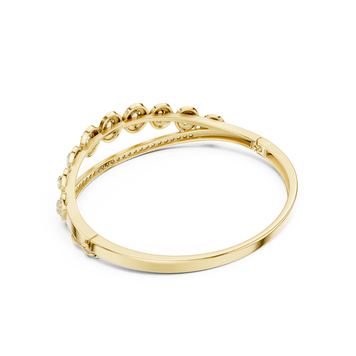 Graduated Oval Halo Diamond Bangle