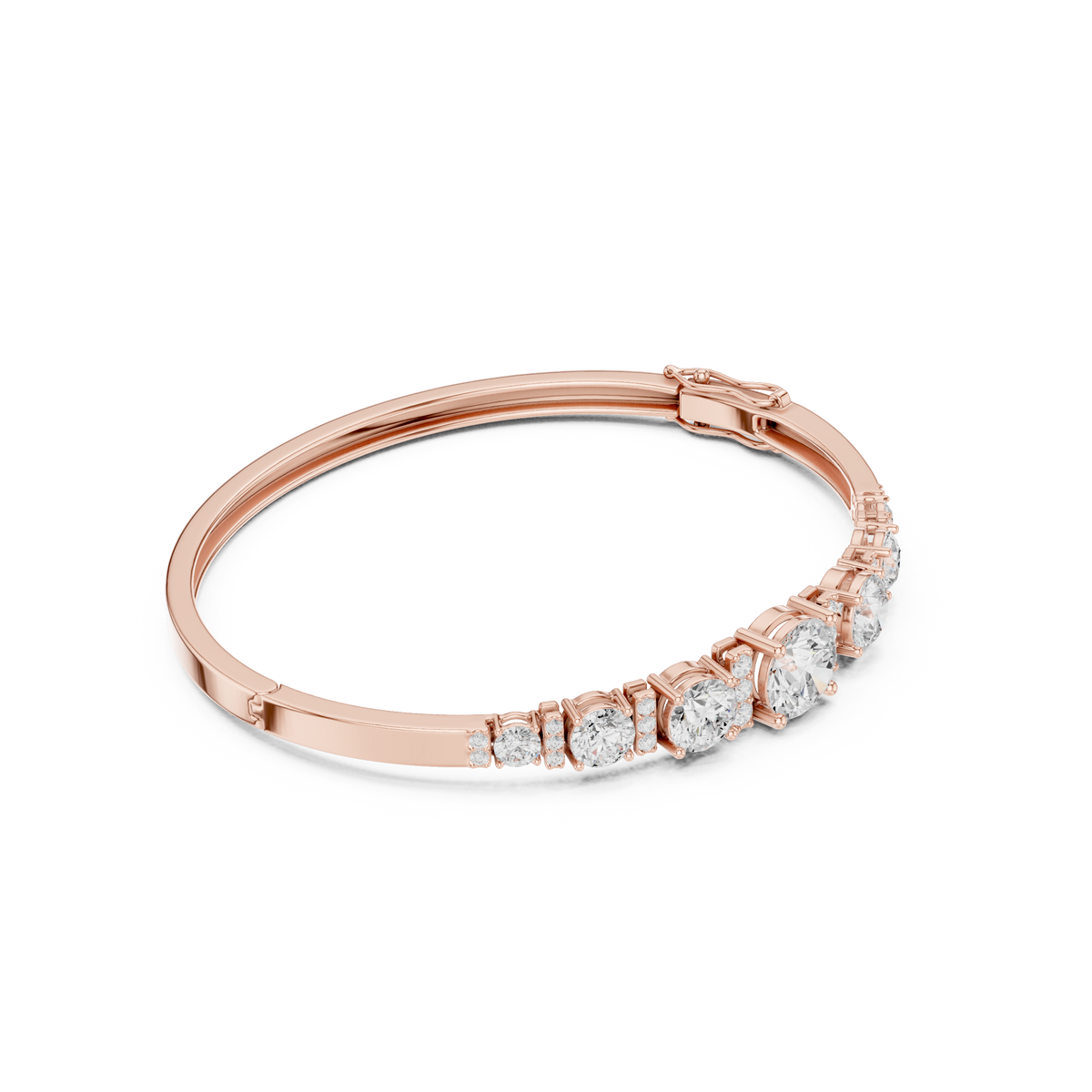 سوار صلب بألماس مستدير متدرّج