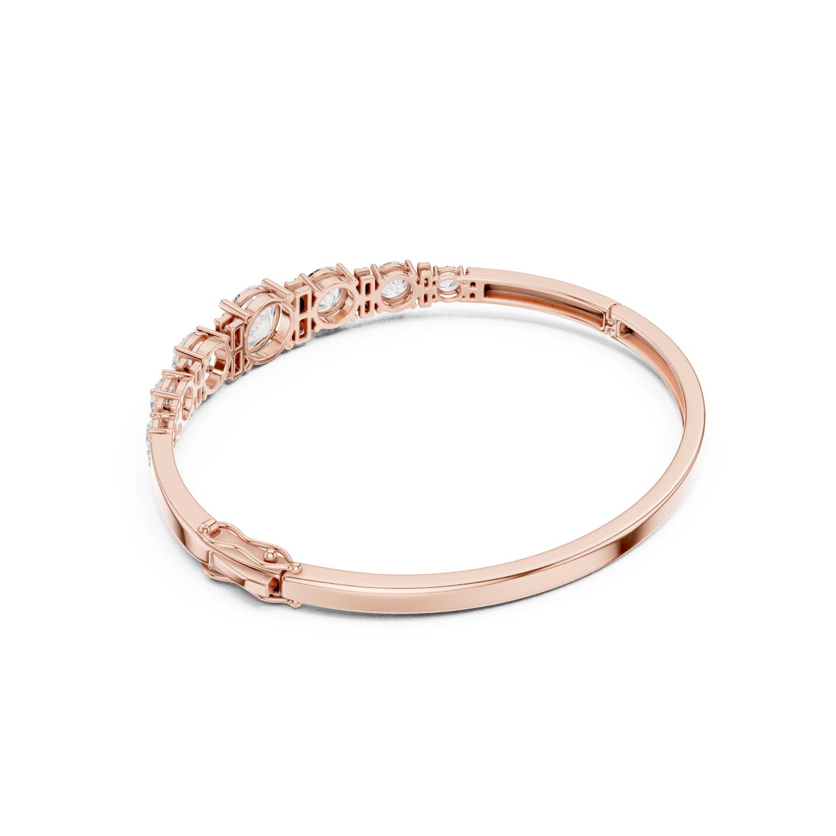 سوار صلب بألماس مستدير متدرّج in Rose Gold - VYKA Diamonds