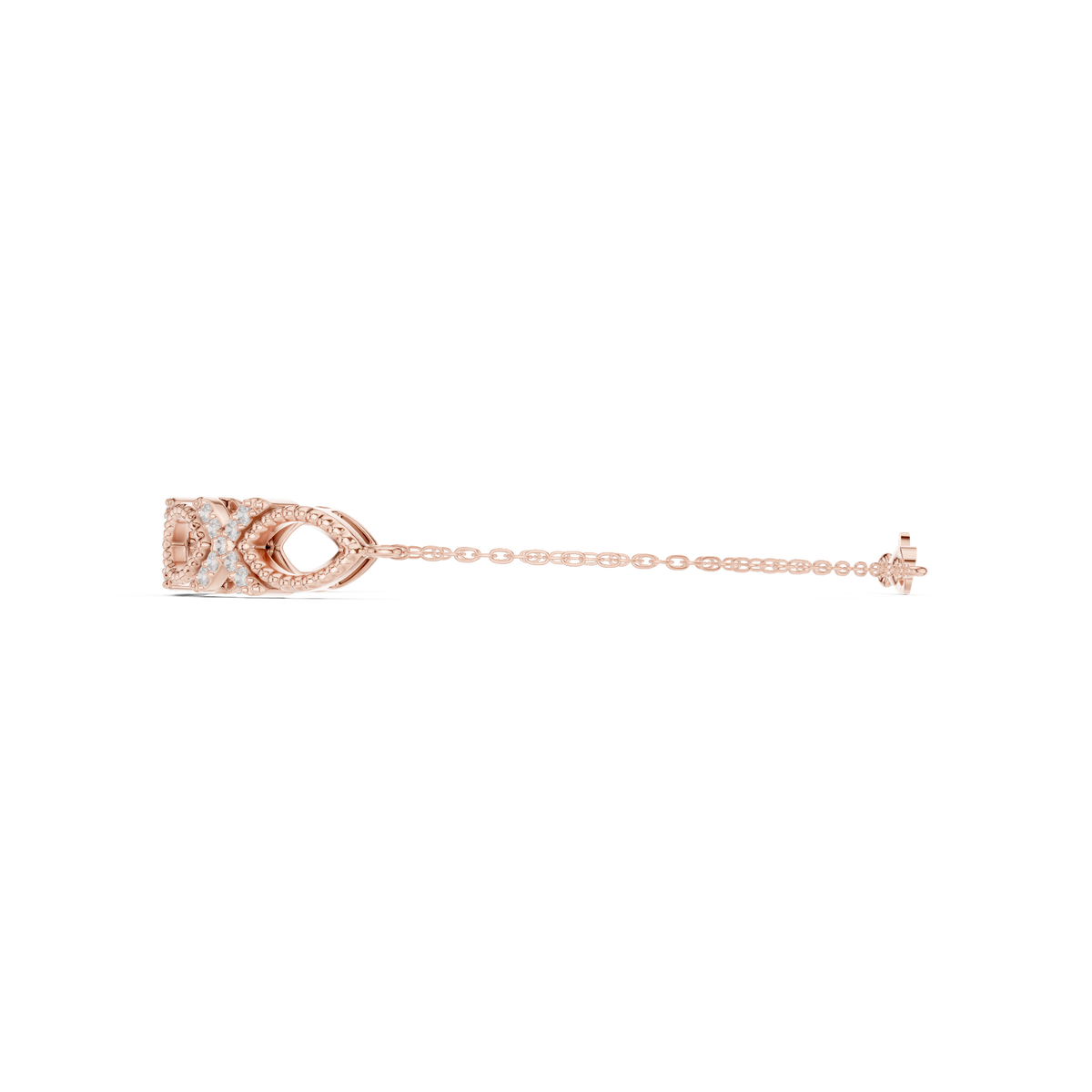 Milgrain Navette Link Diamond Bracelet