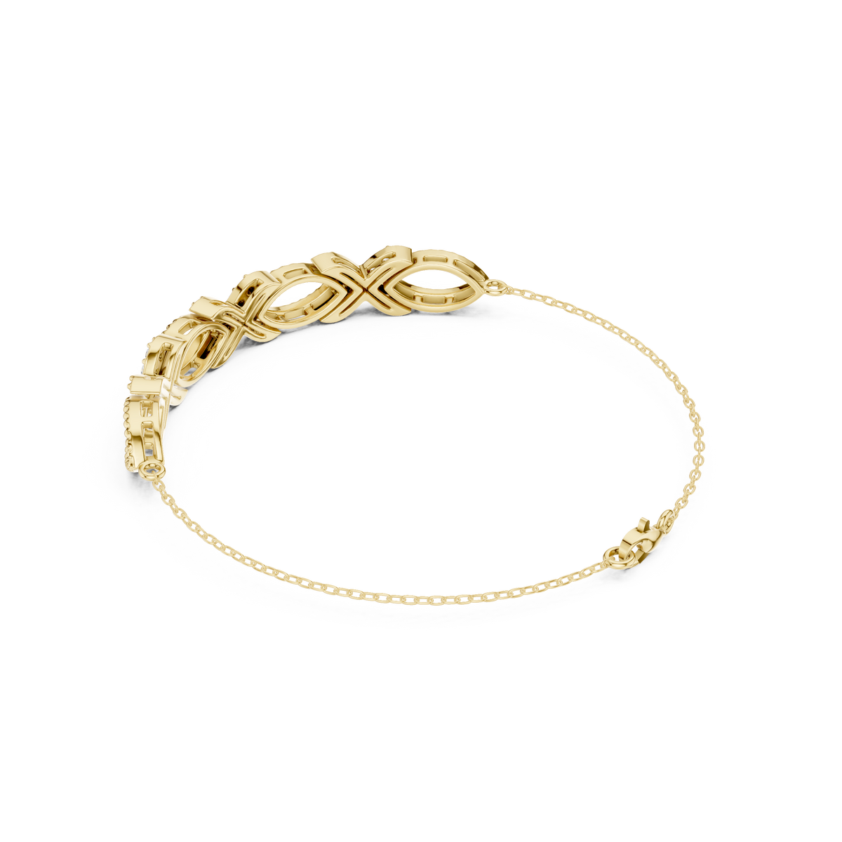 Milgrain Navette Link Diamond Bracelet