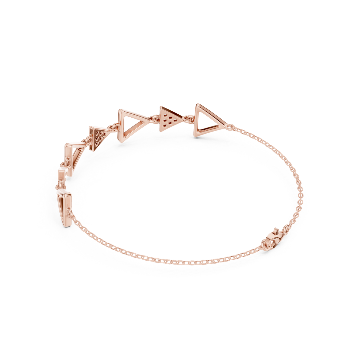 Triangle Link Pave Diamond Bangle