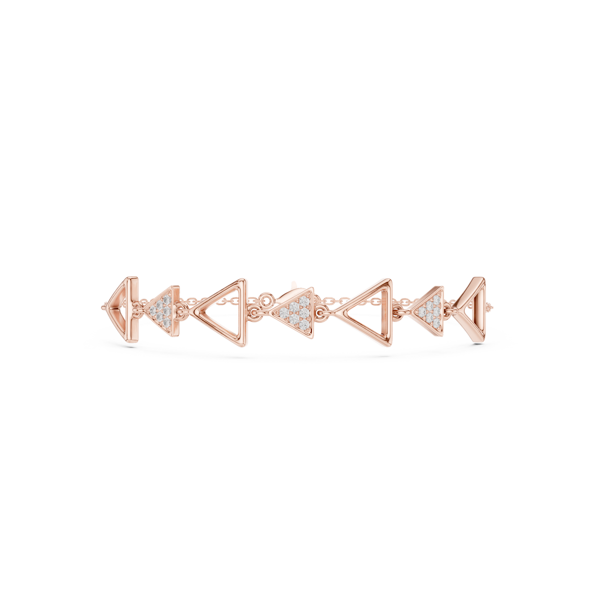 Triangle Link Pave Diamond Bangle