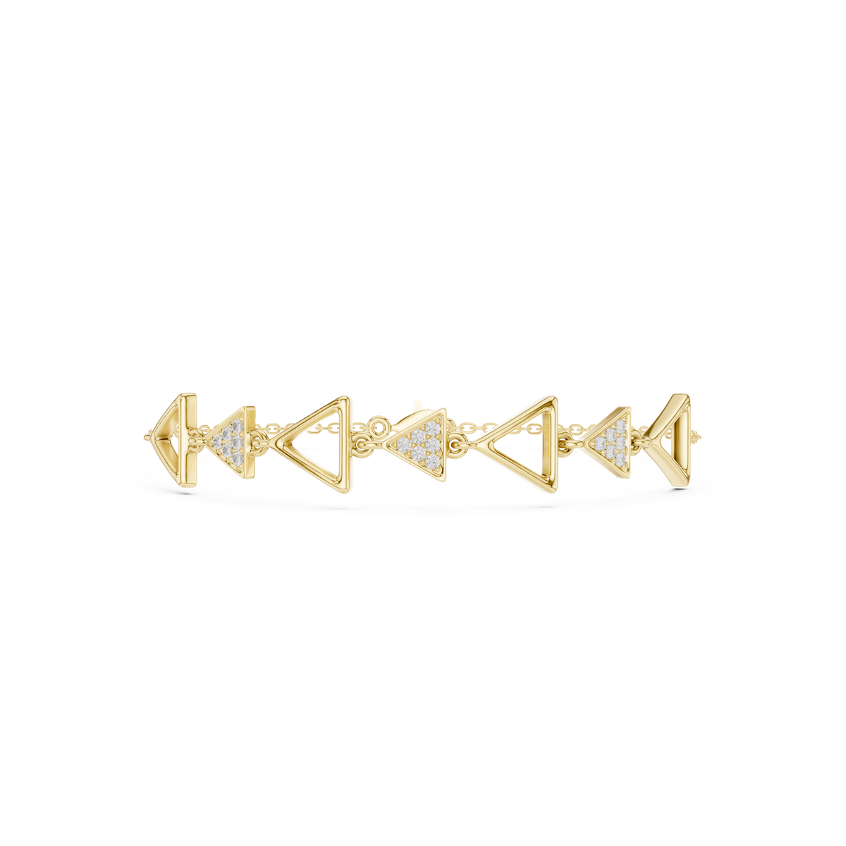 Triangle Link Pave Diamond Bangle
