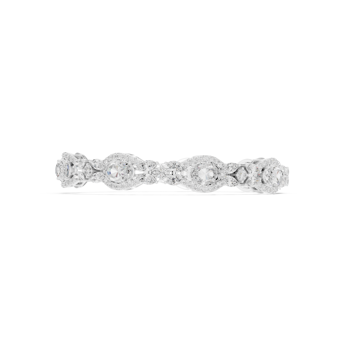 Oval Halo and Marquise Diamond Bracelet