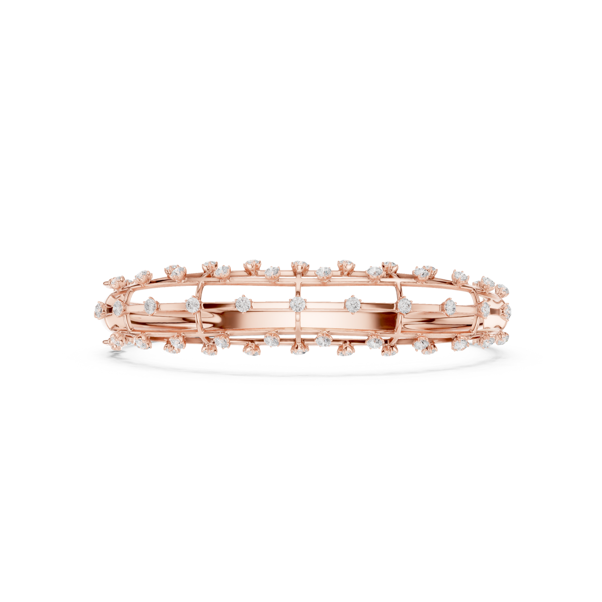 Caged Scattered Diamond Bangle