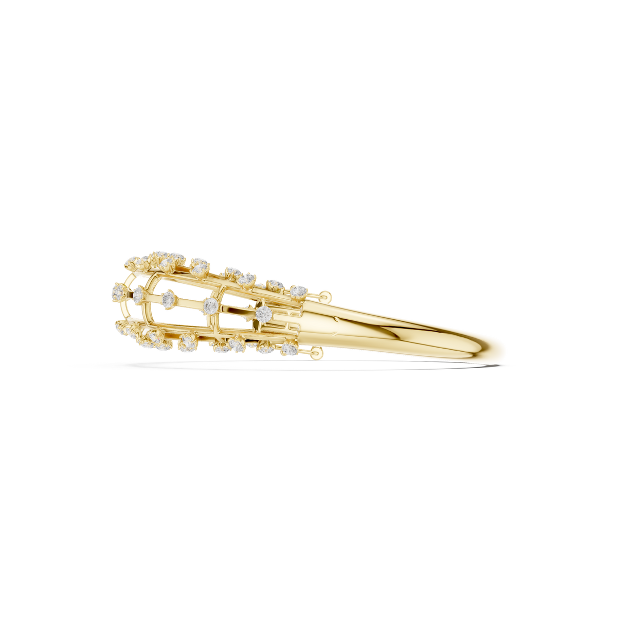 Caged Scattered Diamond Bangle