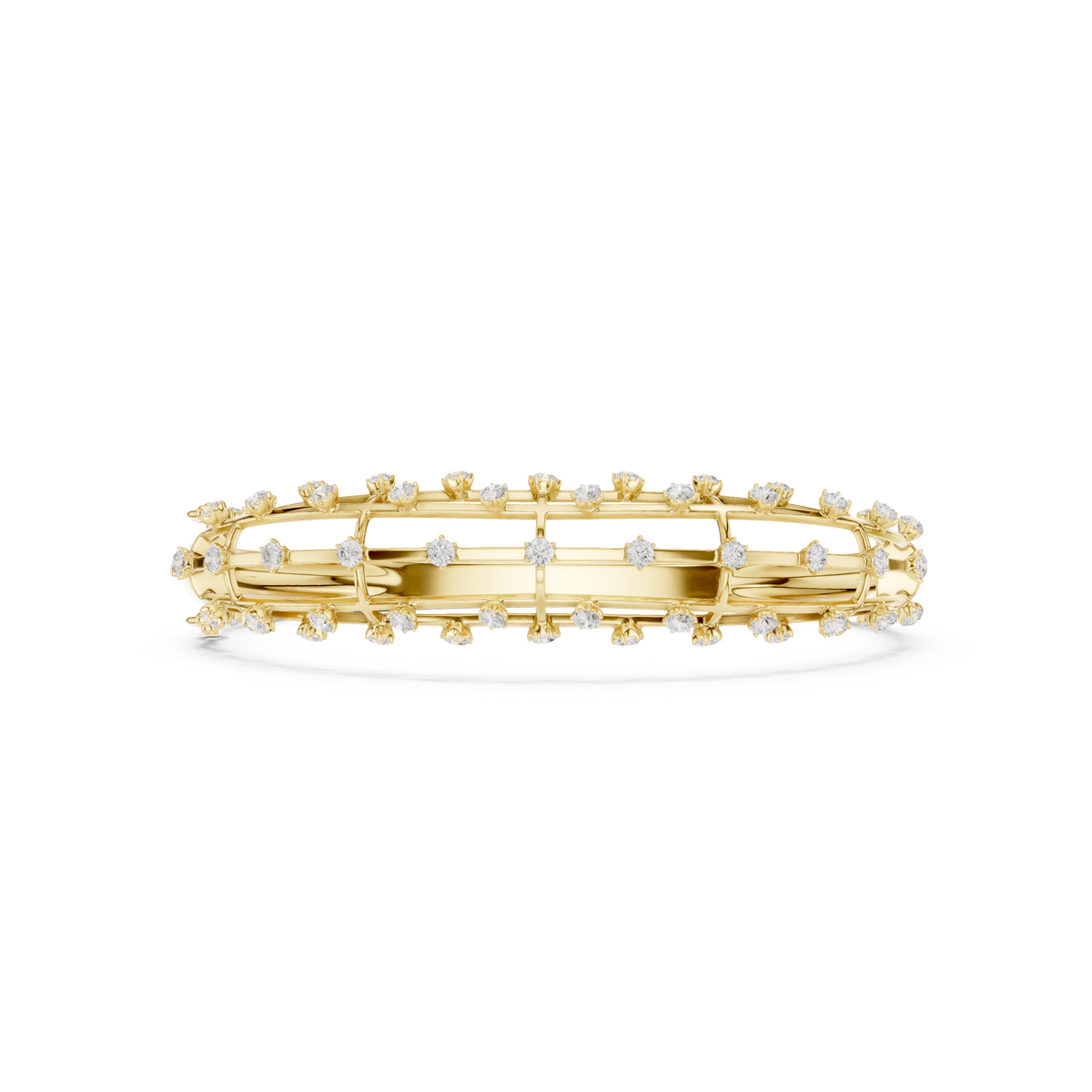 Caged Scattered Diamond Bangle