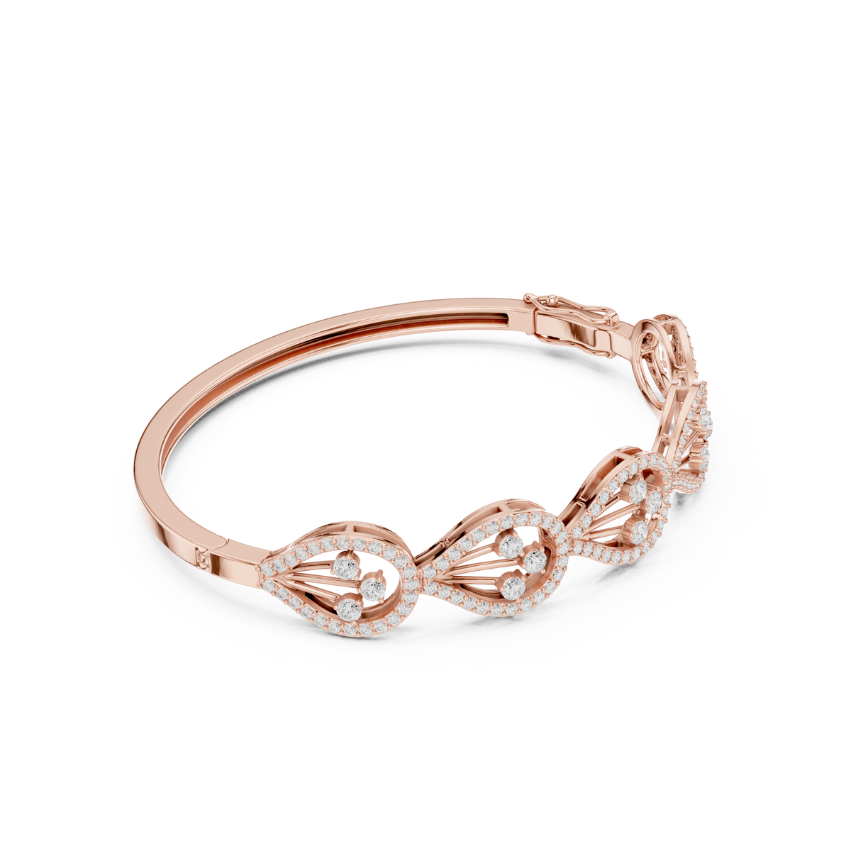Pave Loop and Cluster Diamond Bangle